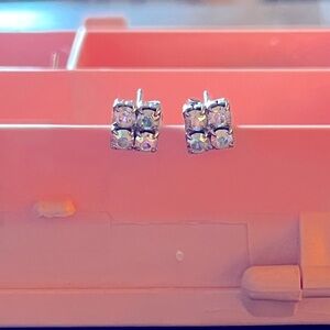 Square rhinestone Stud Earrings